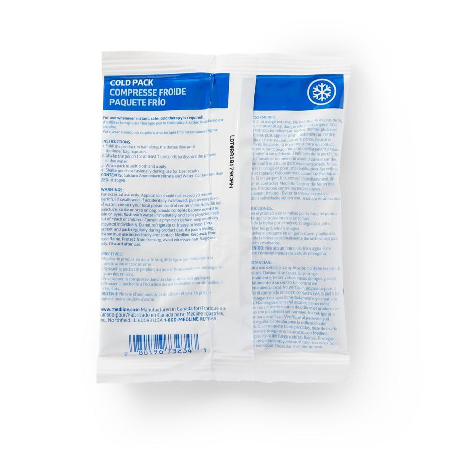 Medline Standard Instant Cold Pack, Single-Use, 5x6 Inch, Case of 50 - Image 2