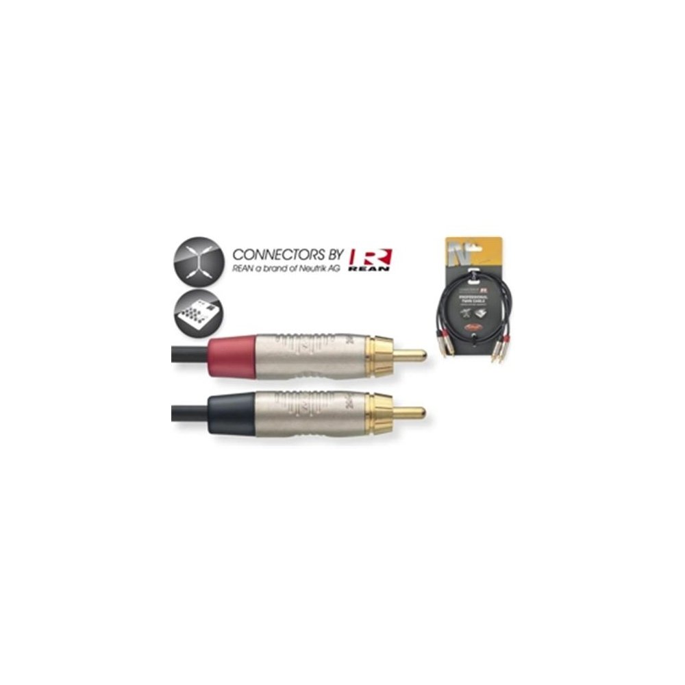 Stagg 3ft. N Series Twin Cable - RCA Male / RCA Male