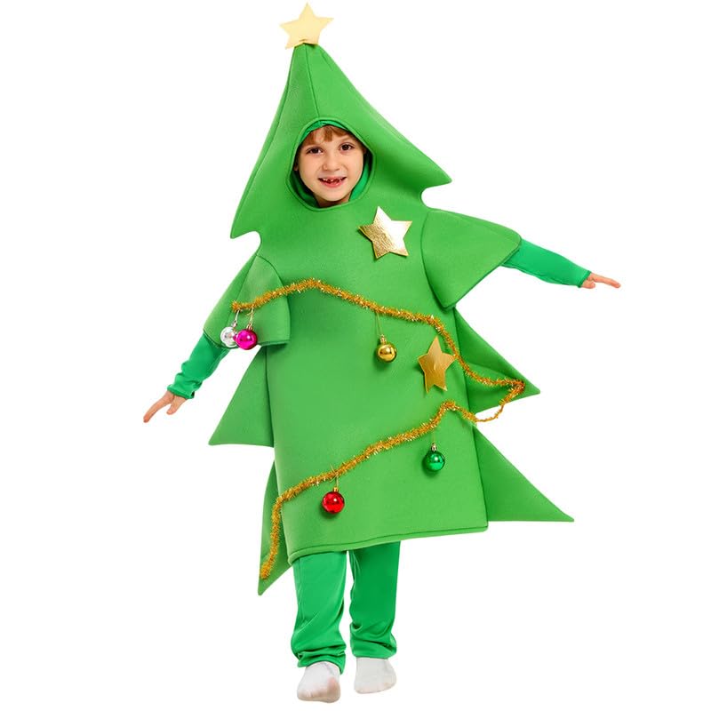 De feuilles Unisex Kids Christmas Costume Present Cosplay Gift Box Role Play Fancy Dress Costume Xmas Party Outfits