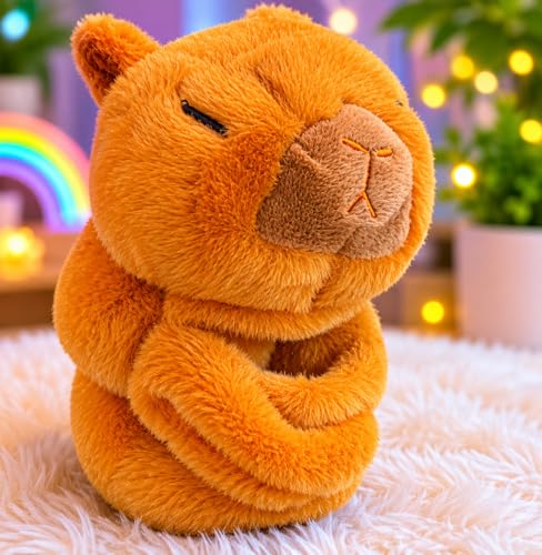 Image of Plush Slap Wristband Toy for Boys & Girls - Cute Cartoon Animal Design Soft Fur Slap Band Bracelet for Kids - Adjustable Wrist Toy