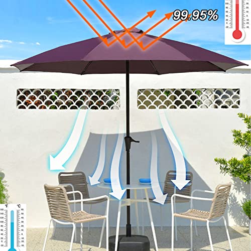 Sombrilla redonda de 270 cm con manivela para terraza y jardín 6