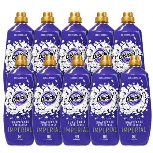 Suavizante Disclin Concentrado Imperial 1,4L | Pack 10 Unidades | 800 Lavados | Aroma Floral Duradero | Formato Ahorro 14L | RASMACOR