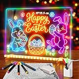 Pizarra LED Niños, Pizarra Luminosa Niños, Tablero de Dibujo LED 35x25 cm, 13 Efectos de Luz, Incluye Adaptador, Soporte, Cadena de Suspensión, Regalo para Cumpleaños Navidad