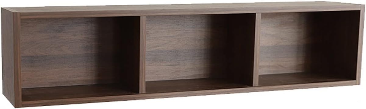 Floating Wall Mounted Bookshelf with Multigrid Design Wooden Storage Rack for Bedroom Living Room and Home Office Decor Gold Large Size