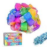 AUNOOL Jelly Cube Slime - Clear Crystal Putty Scented Cube Slime for Kids, Super Soft Non Sticky Stretchy with Special Texture (6 Pack)