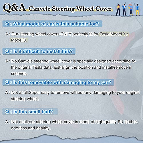 Canvcle Compatible With Carbon Fiber Steering Wheel Cover Tesla Model 3 2017-2023 /Model Y 2020-2023 Steer Wheel Cover Protector White For Men And Women Non Slip 2Pcs #TOP6