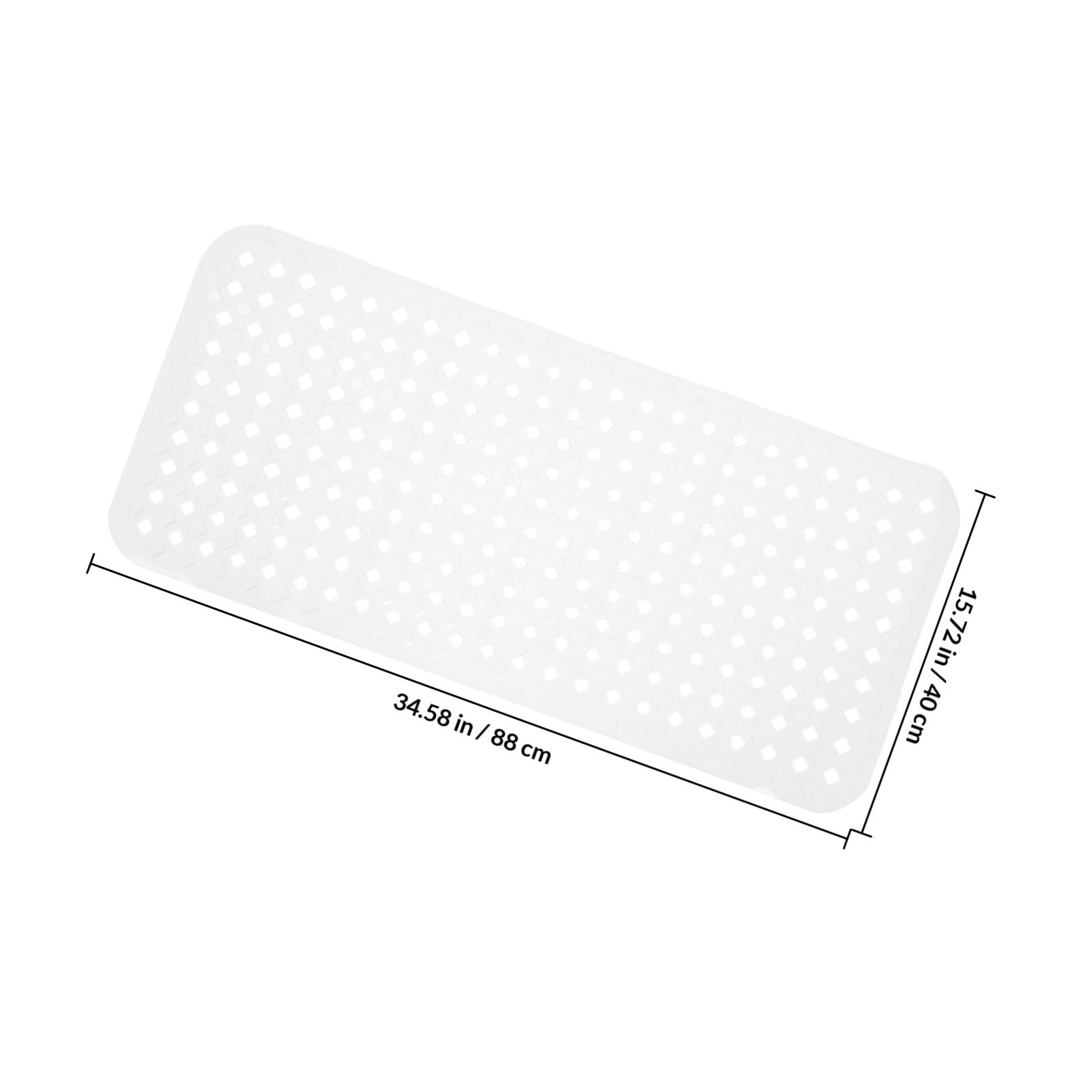 WOONEKY Alfombra de Baño Color Blanco Antideslizante Esterilla Plegable con Ventosas y Fácil de Limpiar y Moderna para Bañera de PVC para Ducha Segura