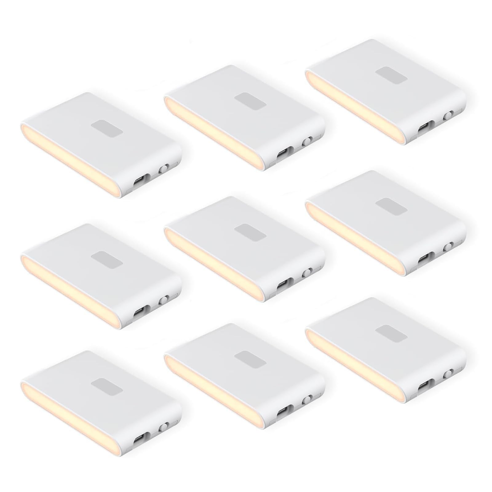 Wyze Lifestyle - Luces nocturnas recargables con sensores de movimiento y de anochecer, luz blanca cálida y suave para baño, pasillo, enlazable, montaje magnético, paquete de 9