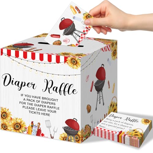 Mecholey BBQ Diaper Raffle Kit, 50 Pcs Diaper Raffle...