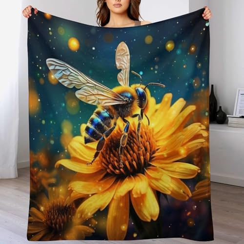 Couverture polaire douce flanelle Abeille contre le froid plaid haut de gamme toutes saisons - 2