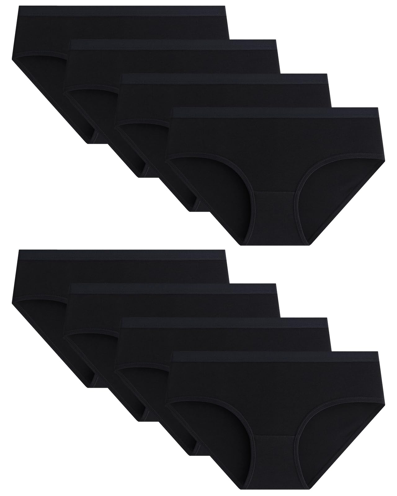 Adorel Teen Girls Underwear Cotton Panties Briefs Solid Color Pack of 8