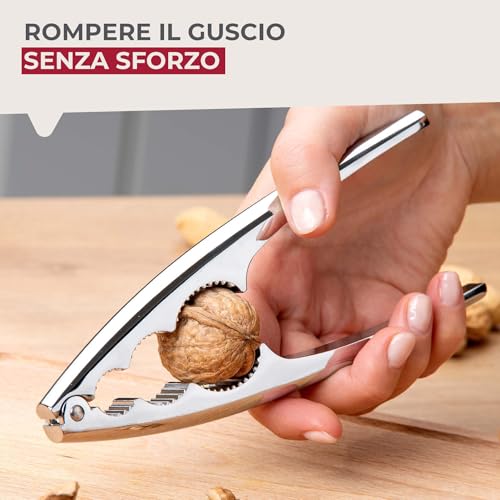 Fackelmann Schiaccianoci, Ideale per Noci, nocciole, Frutta a Guscio, crostacei, 3 Diversi Fori, Materiale in Acciaio Inossidabile, Dimensioni Lunghezza ca. 17 cm - immagine 6