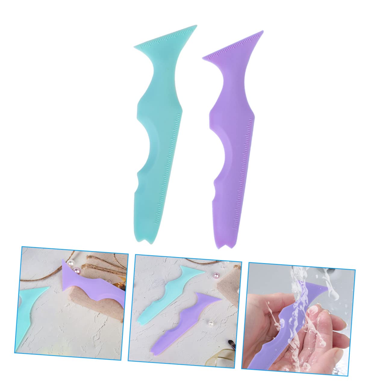 Housoutil 10 Pcs Silicone Beauté Règle De Para Gelatinas Eyeliner Guide Outil Applicateur De Cils Outil Maquillage Rouge À Lèvres Maquillage Pochoirs Modèle Conseil Multifonction