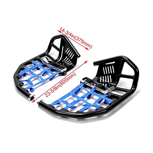 HECASA Nerf Bars Foot Pegs Heel Guards Compatible with All Years Honda TRX 450R 450ER (Black Nerfs + Blue Nets) by HECASA - Image 2