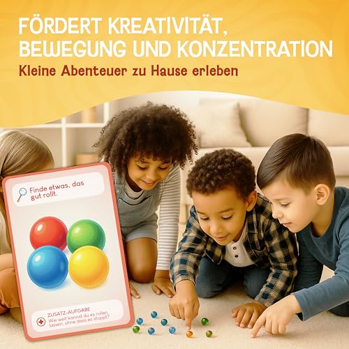 LIKARTO Entdeckerkarten Kinder Indoor - 55 Spielkarten Suchspiel & Zuhause entdecken - Spiel ab 4 Jahren - Lern- & Indoorspiel - Geschenk für Mädchen & Jungen – Bild 4