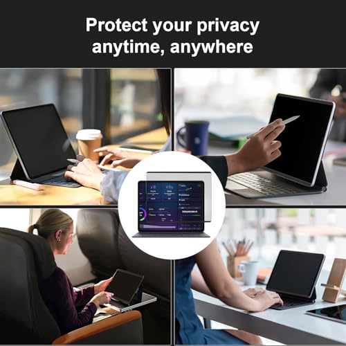 Image of IPROKKO Magnetic Privacy Screen Protector Compatible With iPad Pro 13 Inch M4 M5 (2024 2025, 7th 8th), Removable Anti Blue Light Glare Spy Private Filter Black Security Screen Cover for School Office Cafe