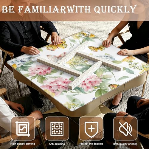 Tapete de Mahjong 33"x33" con bolsa y dados miniatura 2