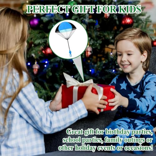 MWZEAUL Fallschirmspringer Spielzeug 12 Stück, Outdoor Spiele für Kinder Wurfspiel und Suchspiel | Praktische Mitgebsel für Kindergeburtstage - Ideal als Gastgeschenke und Draußen Spielzeug