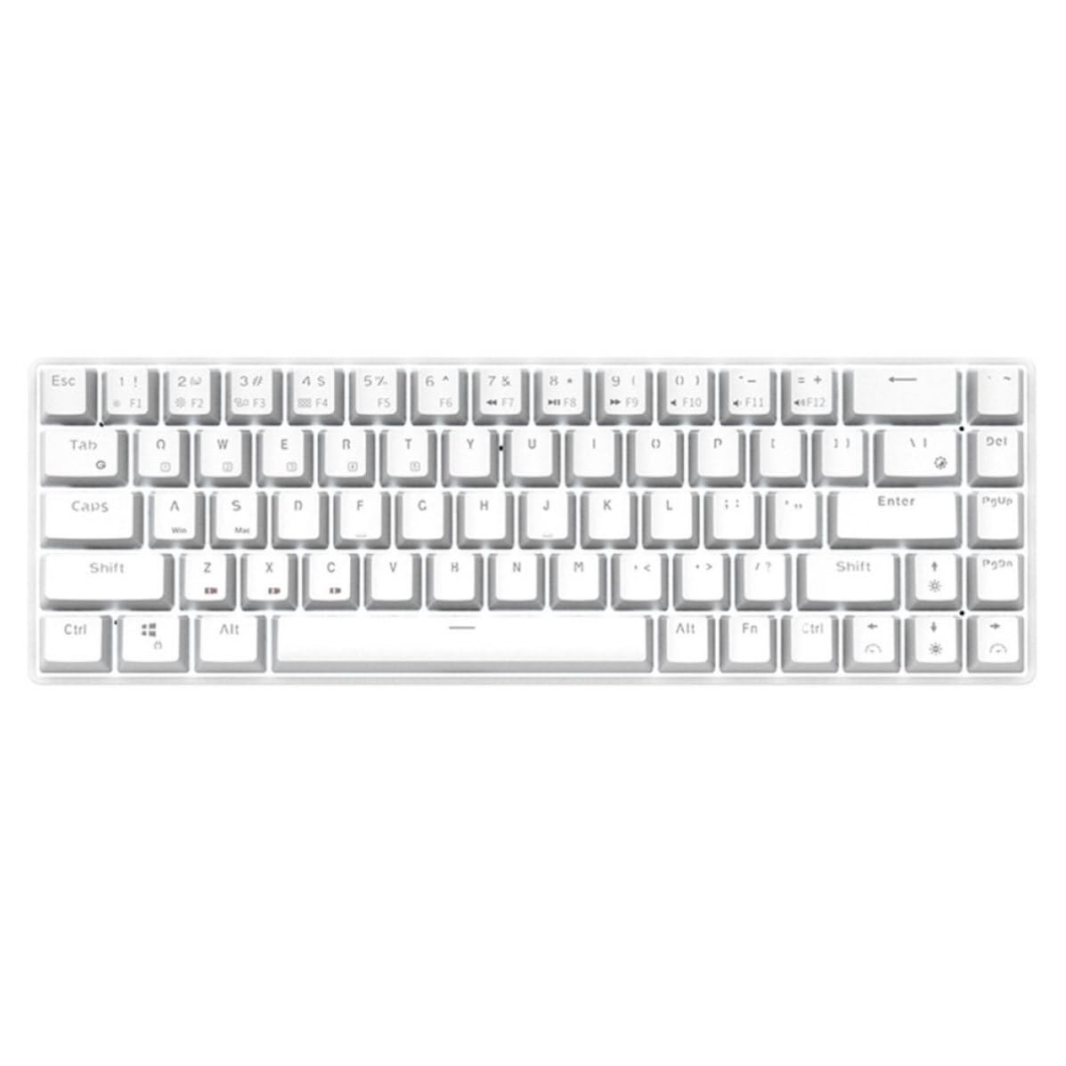 Mipcase Teclado Mecánico Inalámbrico de Modo Doble Portátil 68 Teclas Abs para Juegos y Oficina, Compatible y Ligero para Uso en Casa