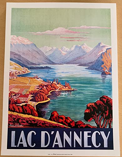 Affiche Lac D'Annecy Jean JULIEN impression de qualite en 30x40cm