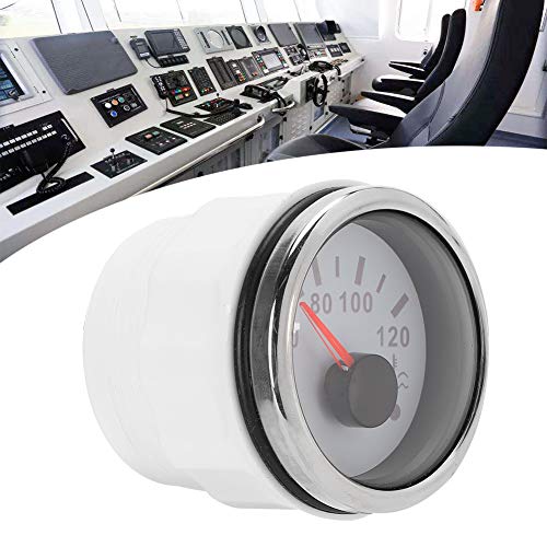 Yctze Jauge de Température de L'eau de Refroidissement Instrument Automatique Marin de Remplacement Adapté pour Capteur de Voiture et Bateaux EU pour Jauge Temperature eau 24v kus(Cadran blanc)