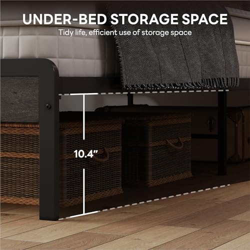 LIKIMIO-Queen-Bed-Frame-with-Headboard-Dark-Wood-Camas-Queen-with-Strong-Supports-Sturdy-Noise-Free-No-Box-Spring-Needed-Charcoal-Grey