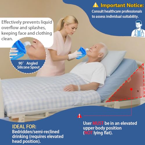Image of Dysphagia Regulating Drinking Cup, Prevent Choking for Dysphagia /Dementia /Elderly,Dispenses 5cc or 10cc of Liquid Each time,Spill-Proof