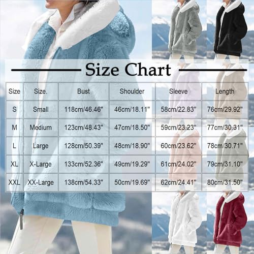 Winter Coats for Women Fleece Zip Up Hoodie Fuzzy Warm Jacket Casual Sherpa Jackets Soft Outwear with Pockets3