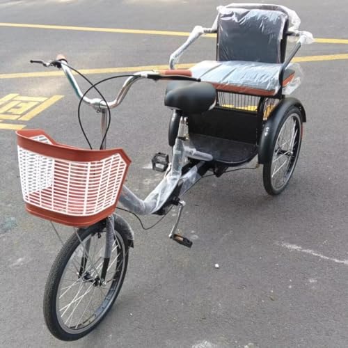 Triciclo Plegable para Adultos con Asiento Trasero Negro miniatura 1