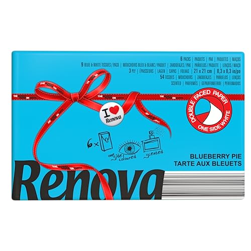 Renova Pañuelos de bolsillo Red Label Azul aroma Tarta de Arándanos - 6 paquetitos