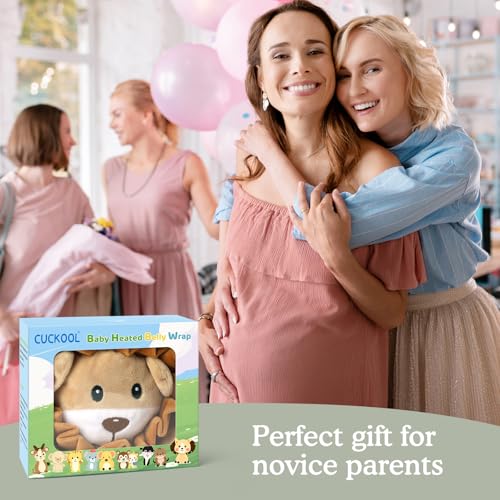 Image of Baby Colic and Gas Relief, Heated Tummy Wrap for Newborns Belly Relief by Soothing Warmth, Baby Heating Pad Swaddling Belt Relief & Soothe Gas, Colic and Upset Stomach in Babies and Toddlers (Lion)
