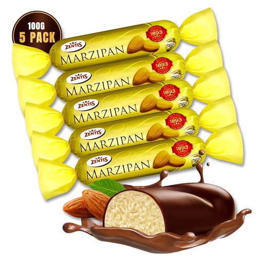 Zentis Dark Chocolate Coated Marzipan Bar 100g x5