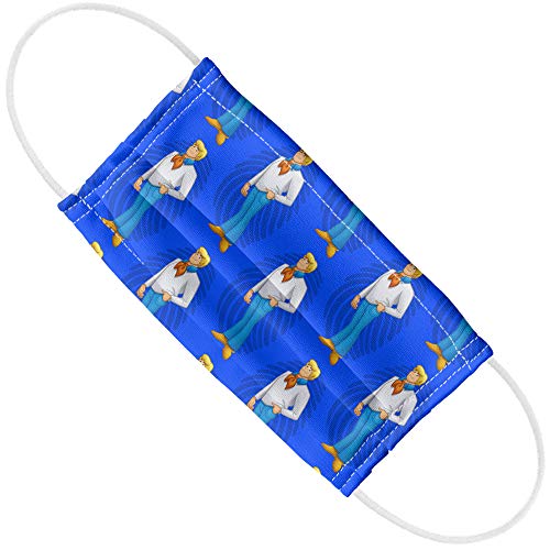 Popfunk Scooby-Doo Fred Character Pattern 1-Ply Reusable Face Mask Covering with Adjustable Nose Wire, Unisex