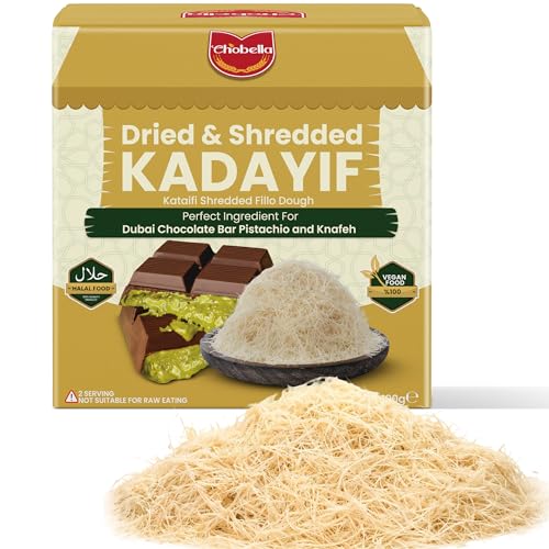 Chobella Premium Kataifi Shredded Fillo Dough 100 g (3.5 Oz), Ingredient for The Viral Dubai Pistachio Chocolate Bar, Kunafa & Knafeh, Kurutulmus Kadayif Pastry Dough, Knafeh, Katifi, Shredded Phyllo