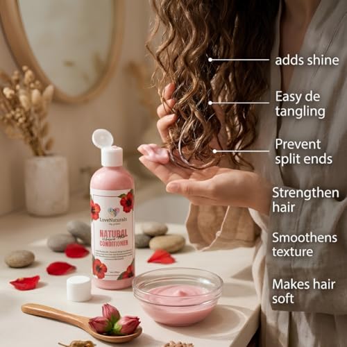 Image of Herbal Hibiscus,Methi Conditioner & Flaxseeds | Anti Hair Fall, Frizz Control & Hair Growth | Sulfate-Free, Paraben-Free Natural Hair Conditioner for Men & Women (200ml)