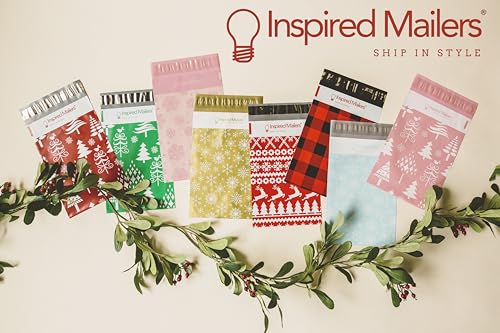 Image of Inspired Mailers - Holiday Poly Mailers 6x9-100 Pack - Christmas Trees (Rose Gold) - Small Holiday Mailers - Cute Packaging Bags for Shipping - Christmas Poly Mailer 6x9