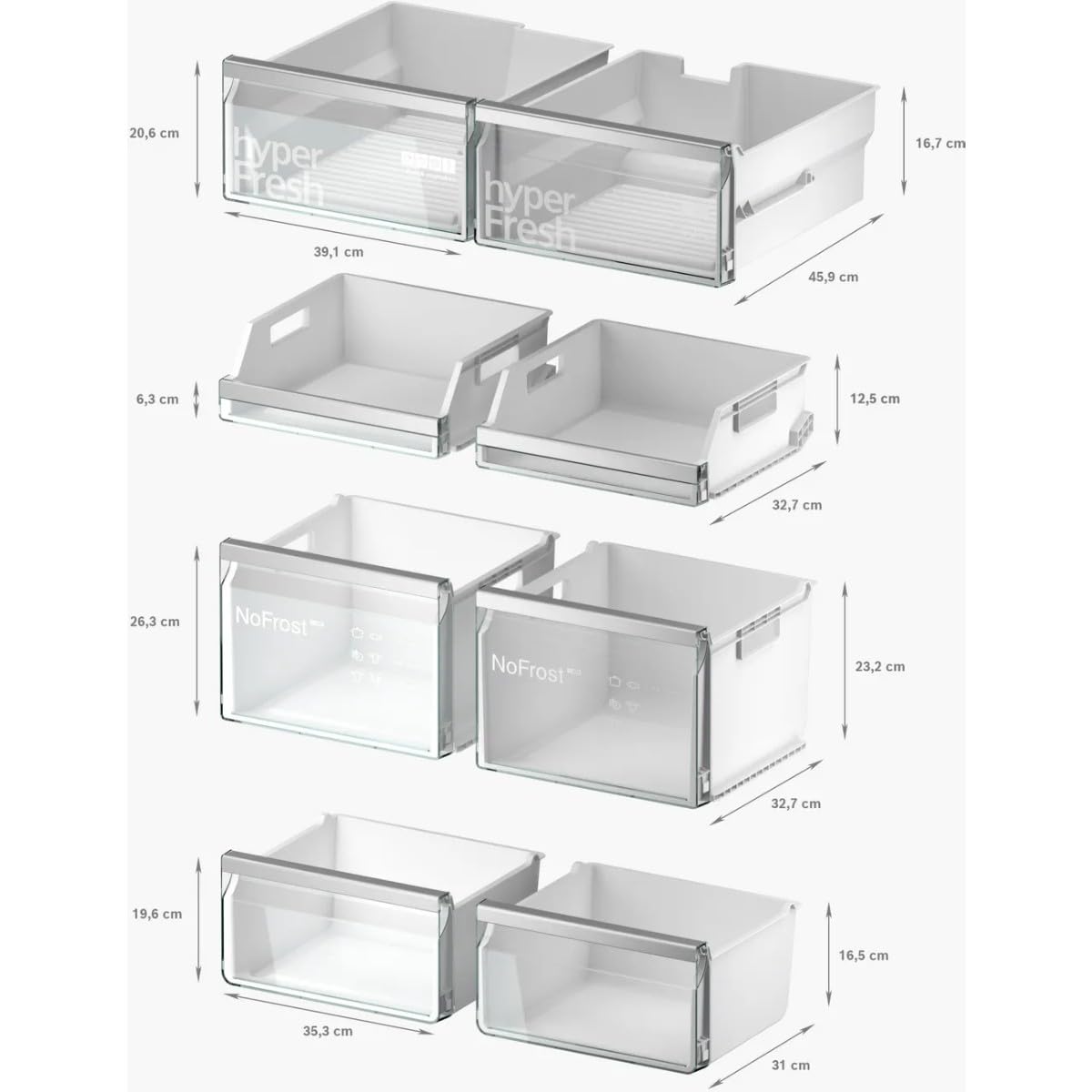 Siemens KF96DAXEA iQ500 - Frigorifero a più porte, 183 x 90,5 cm, raffreddamento da 375 l e congelamento da 199 l, noFrost, hyperFresh 0 gradi, multiAirflow per alimenti e bevande uniformemente