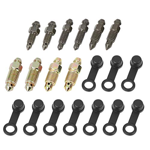 F FIERCE CYCLE 10Pcs Vis de Purge Frein Boulon Banjo M6x1 M7x1 M8x1.25 M10x1.25 Bleeder Vis pour Motocyclette