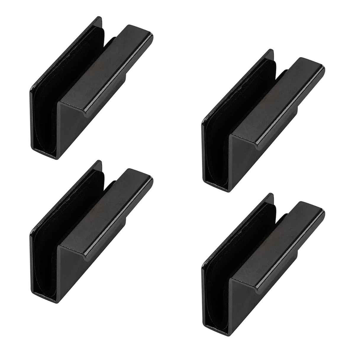 Alide 4Pcs Cabinet Finger Pull Handle, Glass Finger Edge Pull, for 4-6mm Glass Doors (black)