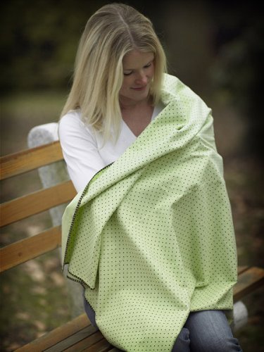 Image of SwaddleDesigns Large Receiving Blanket, Ultimate Swaddle for Baby Boys, Girls, Softest US Cotton Flannel, Best Shower Gift, Made in USA, Brown Polka Dots on Lime (Mom's Choice Award Winner)