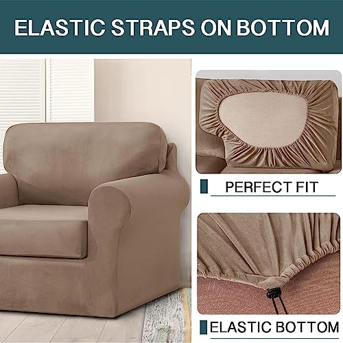 Fundas de sofá de terciopelo protector de muebles elástico con funda de asiento 4