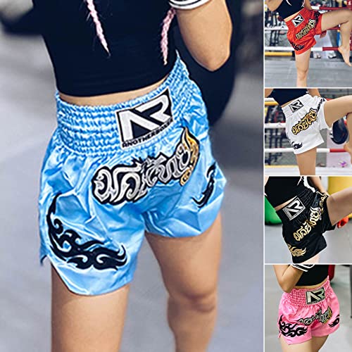 Foto von Muay Thai Boxen, Kampf-Shorts, Sportbekleidung, Training, Wettkampf, atmungsaktiv, Muay Thai-Seil-Design, Kampfsport, Kickbox-Shorts, Kleidung, Schwarz, L, L