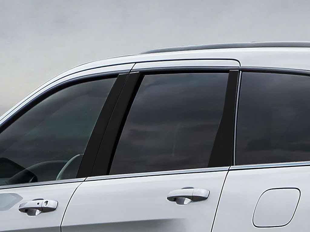 Rvinyl Pillar Post Pre Cut Window Trim Kits in Gloss Black Compatible with Jeep Grand Cherokee 2011-2023 - Adhesive Backs