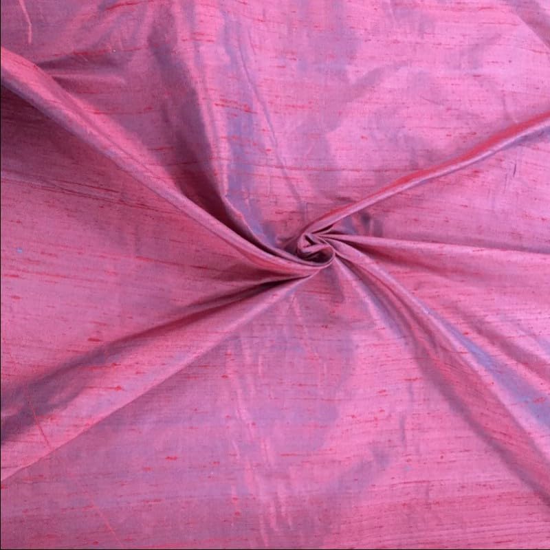 EU Fabrics Silk Dupion Fabric | Pure Silk Material for Dressmaking | Ideal for Fancy Dress, Curtains, Home Decor and Craft | 100% Raw Silk Fabric by The Metre (Plum, Cut by The metre)