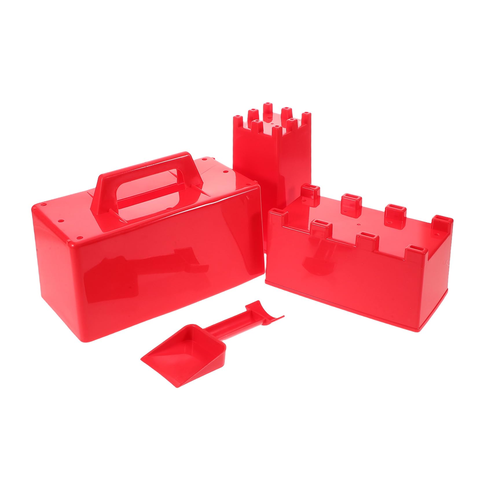 Hohopeti Juego de Palas y Moldes de Ladrillos de Nieve para Niños en Plástico Rojo, Resistente al Frío, Adecuado para Jugar al Aire Libre en Invierno y Fomentar la Creatividad