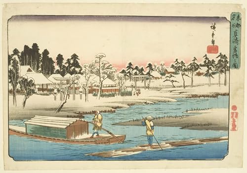 Toile Hiroshige Temps clair après la neige à Massaki - Finissez-en avec vos murs vides de salon