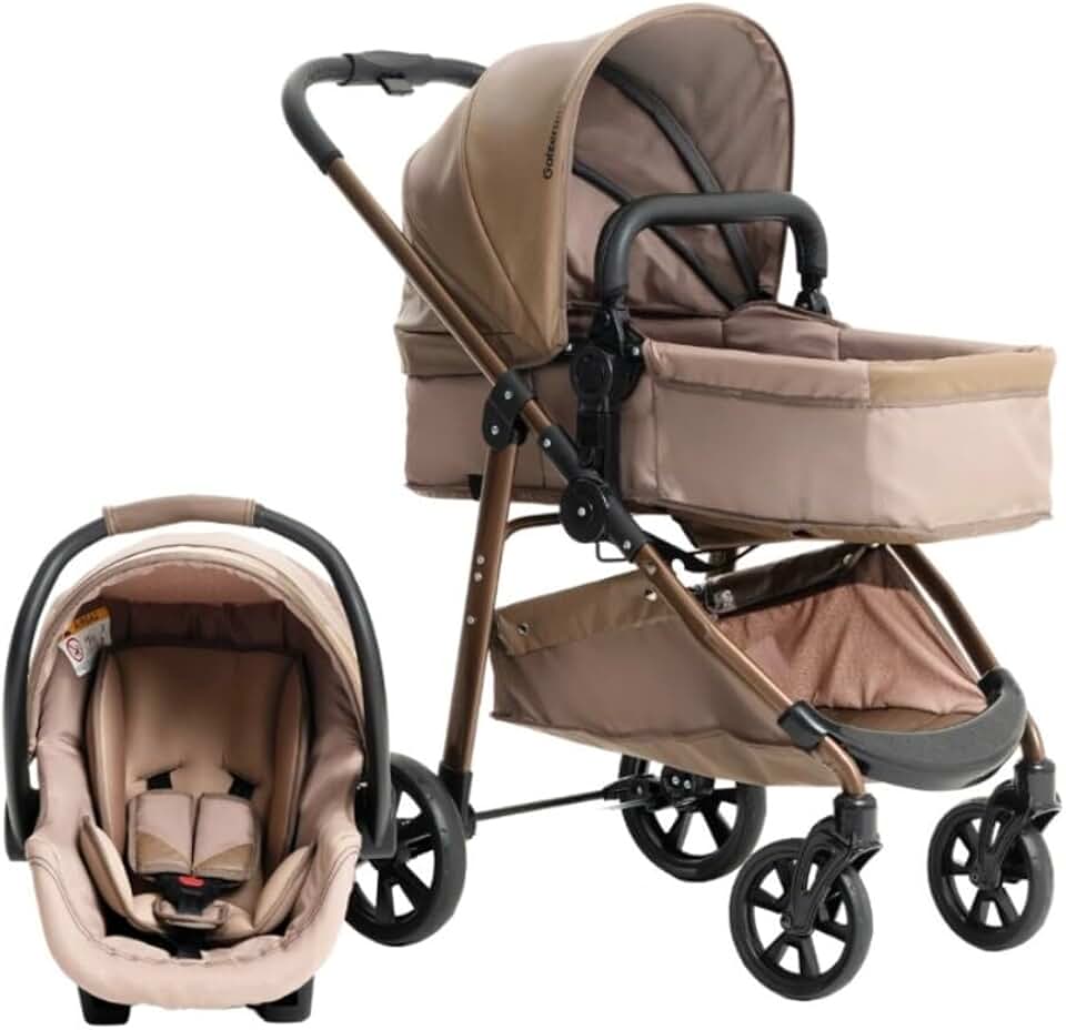 Carrinho Bebê Travel System Galzerano Extreme Must Toffee + Bebê Conforto 22kg