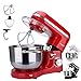 Produktbild Arebos Küchenmaschine 1500W mit 6L Edelstahl-Rührschüssel | Rot | inkl. Rührhaken, Knethaken, Schneebesen | Spritzschutz | 6 Geschwindigkeiten | Knetmaschine | Teigmaschine