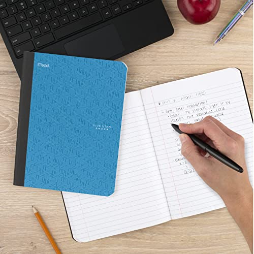 Five Star Composition Notebooks, 6 Pack, Wide Ruled Paper, 9-3/4" X 7-1/2", 100 Sheets, Assorted Colors (950009) #TOP6