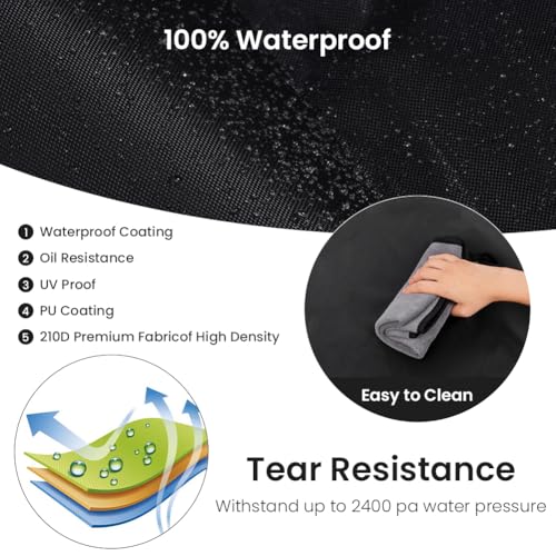 AOOWU Wetterschutzhülle für Terrassenheizer, Heizpilz Abdeckung, Abdeckung für Terrassenofen, Wasserdicht, Winddicht, UV-Beständiges, Patio Heizungsabdeckung Reißfest, 120*50*50CM